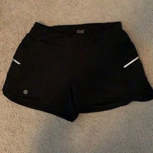 black athletic shorts